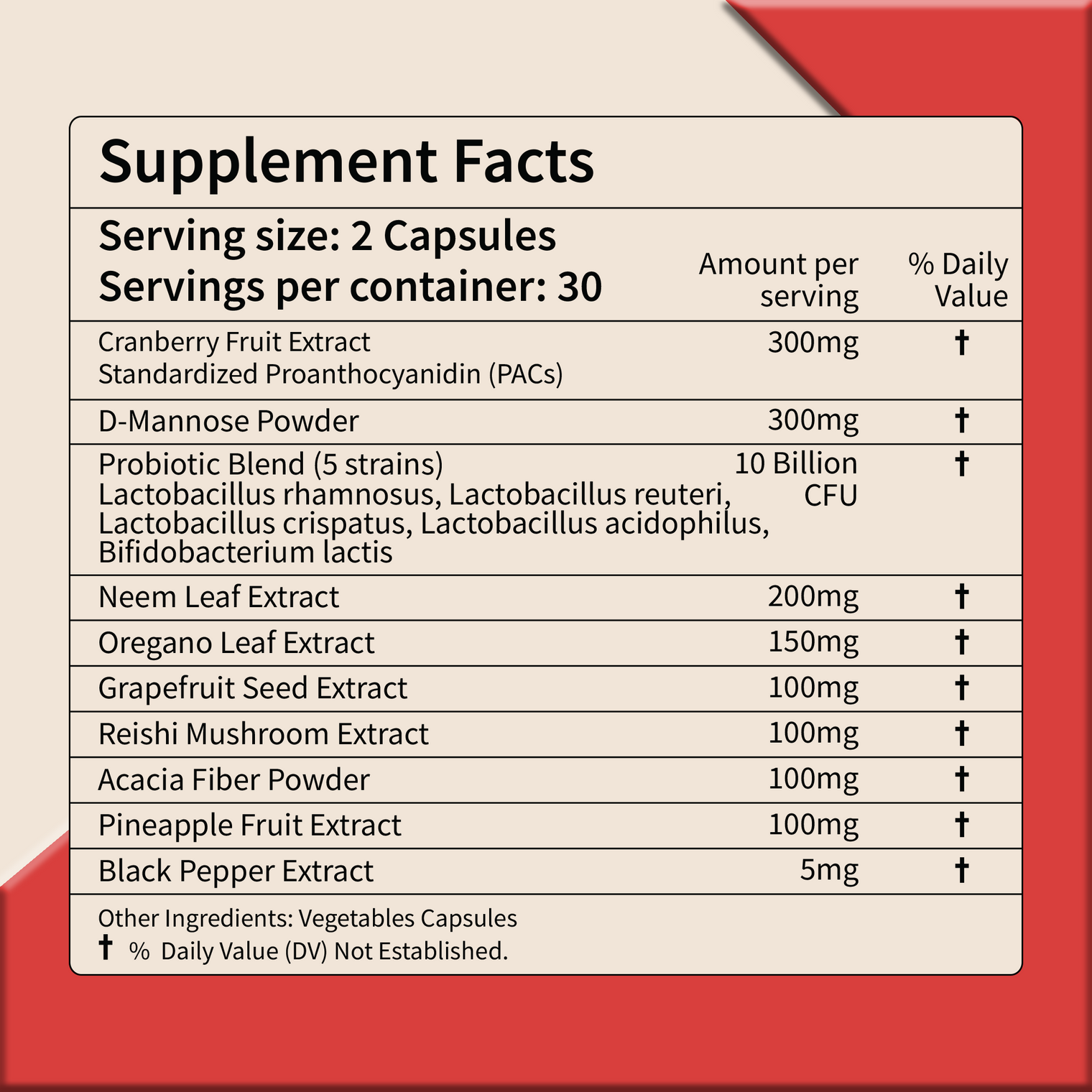 UTI Yeast & pH Pro+ | Daily Feminine Hydration & Balance Support with Cranberry, D-Mannose, Vaginal Probiotic, Neem, Reishi, Acacia | Third-party Tested, GMP Facility, Vegan, Gluten-Free | 60 Caps