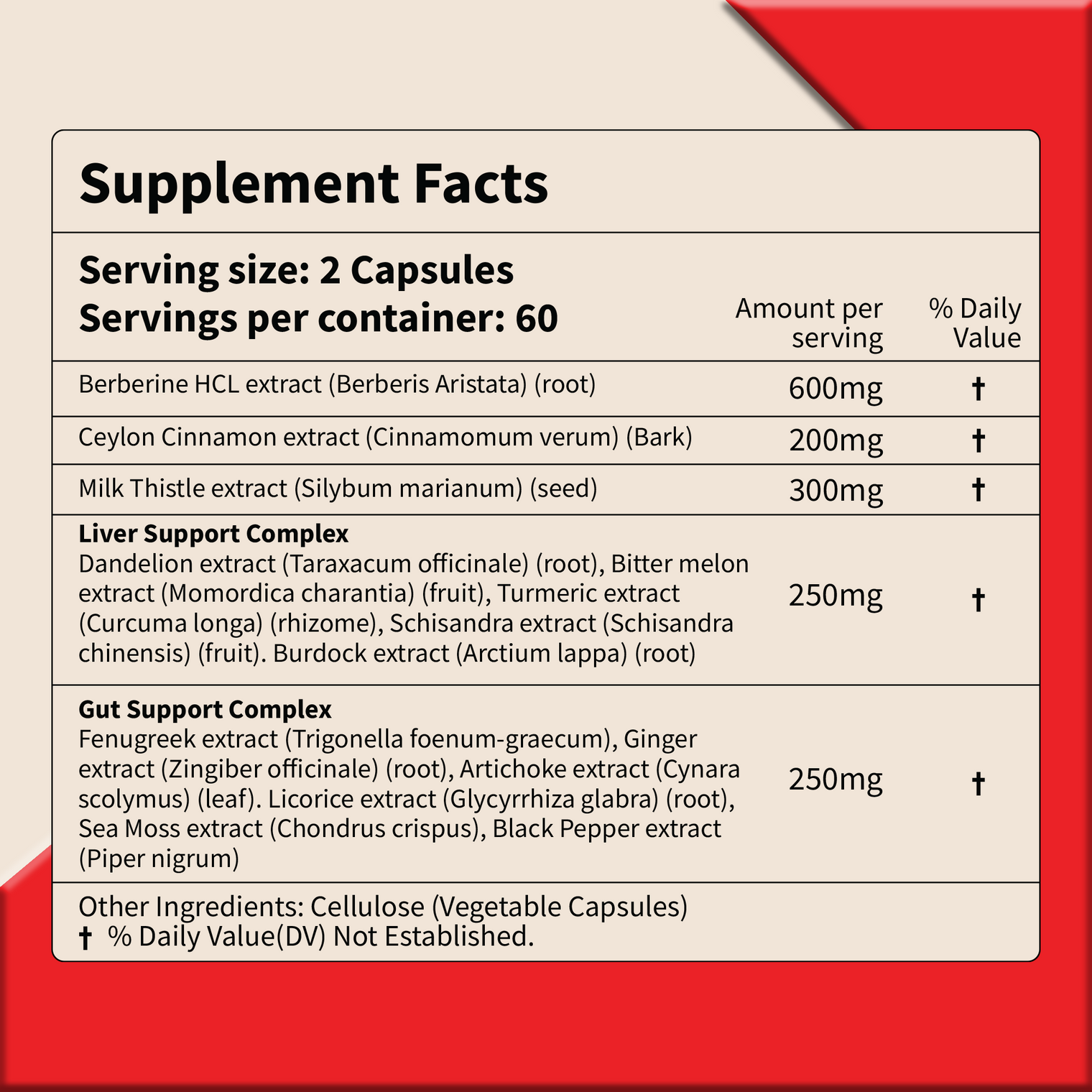 Berberine HCL+ Complex 1600mg | Glucose & Metabolic Balance | 16-in-1 Synergy with Milk Thistle, Cinnamon, Dandelion, Fenugreek & more for Gut & Liver Health