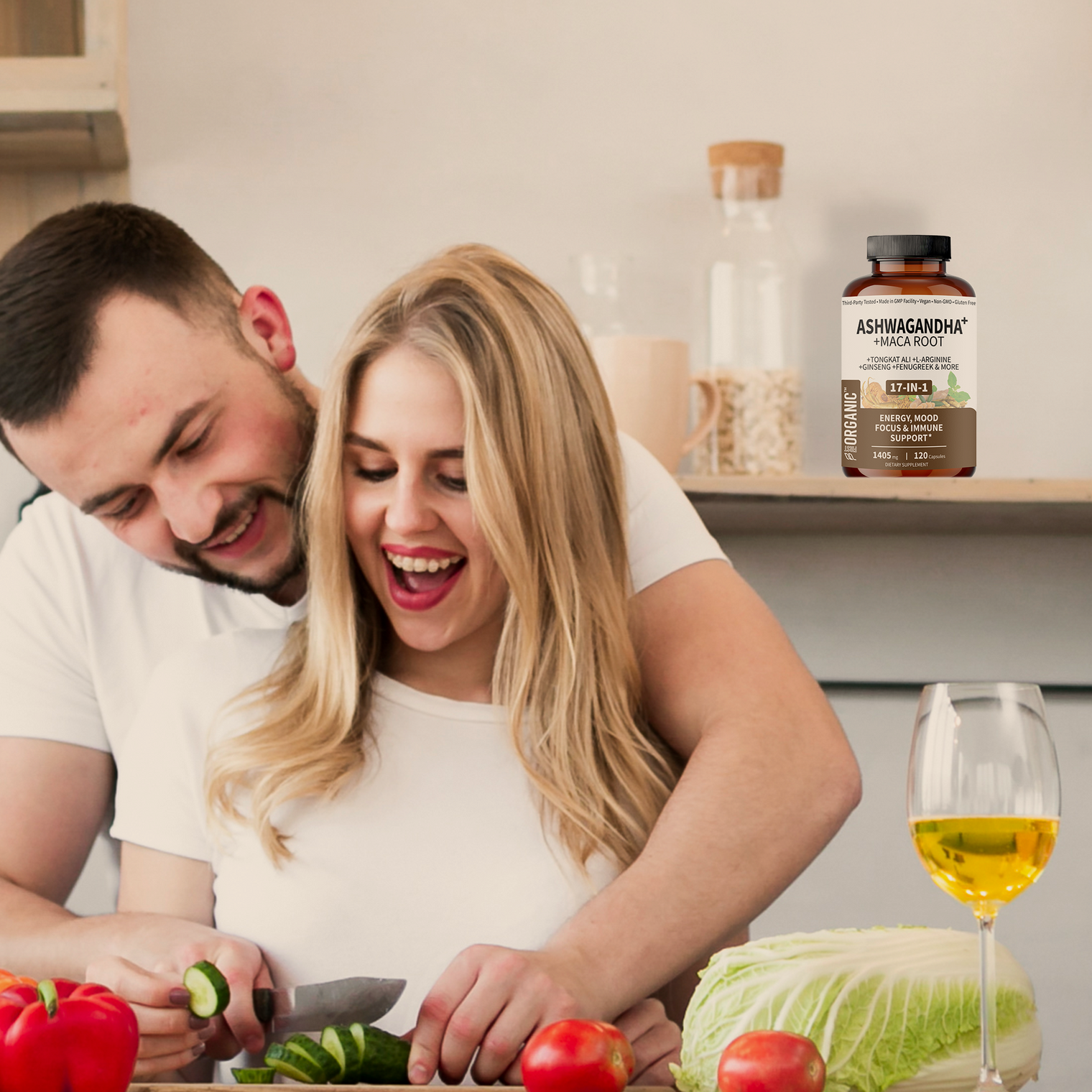 Ashwagandha+ Complex 1405mg | Energy & Stamina Boost | 9-in-1 Synergy with Maca Root, Tribulus, Ginseng & more for Strength & Endurance Support