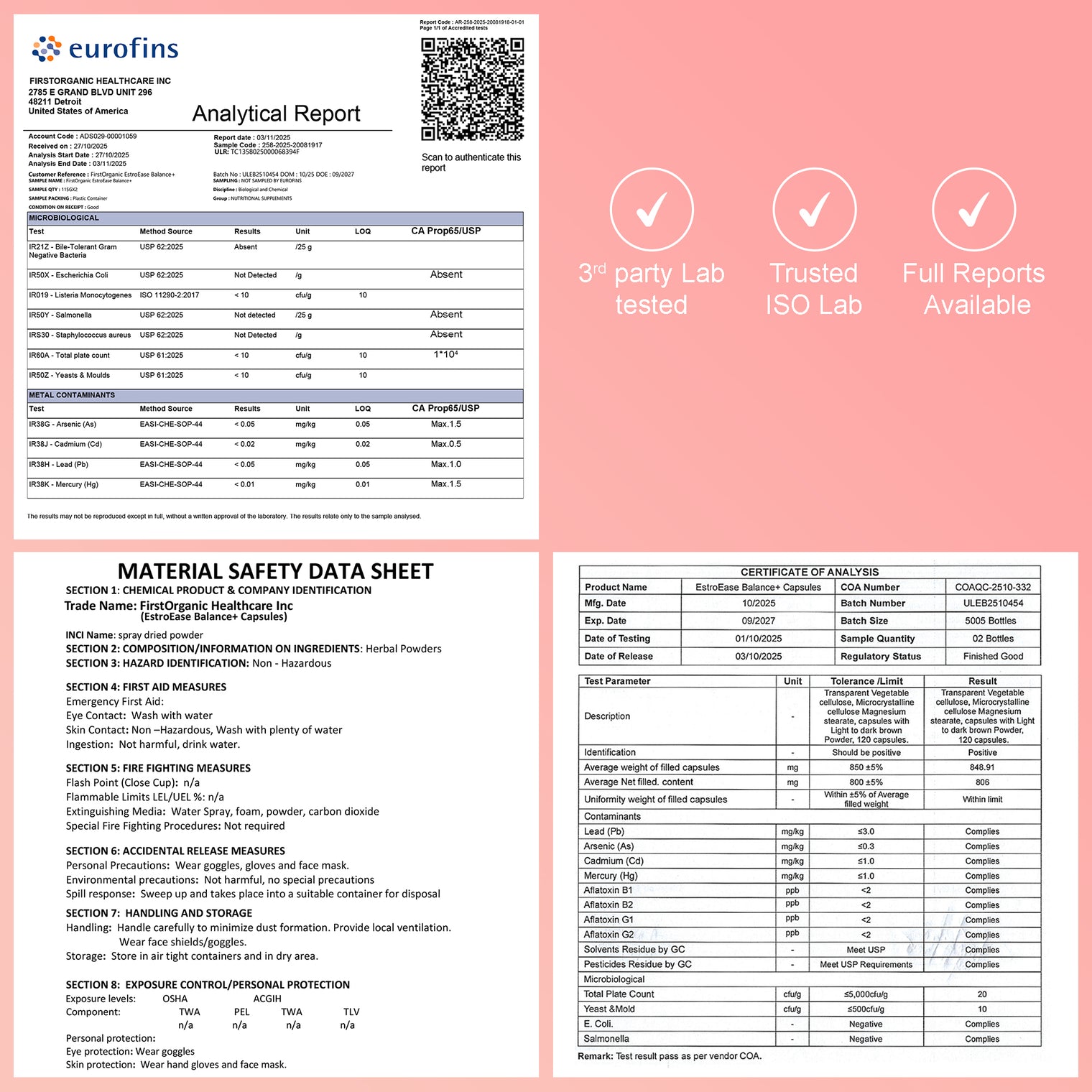 Daily Menopause, Cycle & Hormone Balance Support for Women | Hot Flash & Night Sweat Relief Herbal Formula with Black Cohosh & Shatavari | Third-Party Tested, Vegan, Non-GMO, Gluten-Free, 120 Capsules