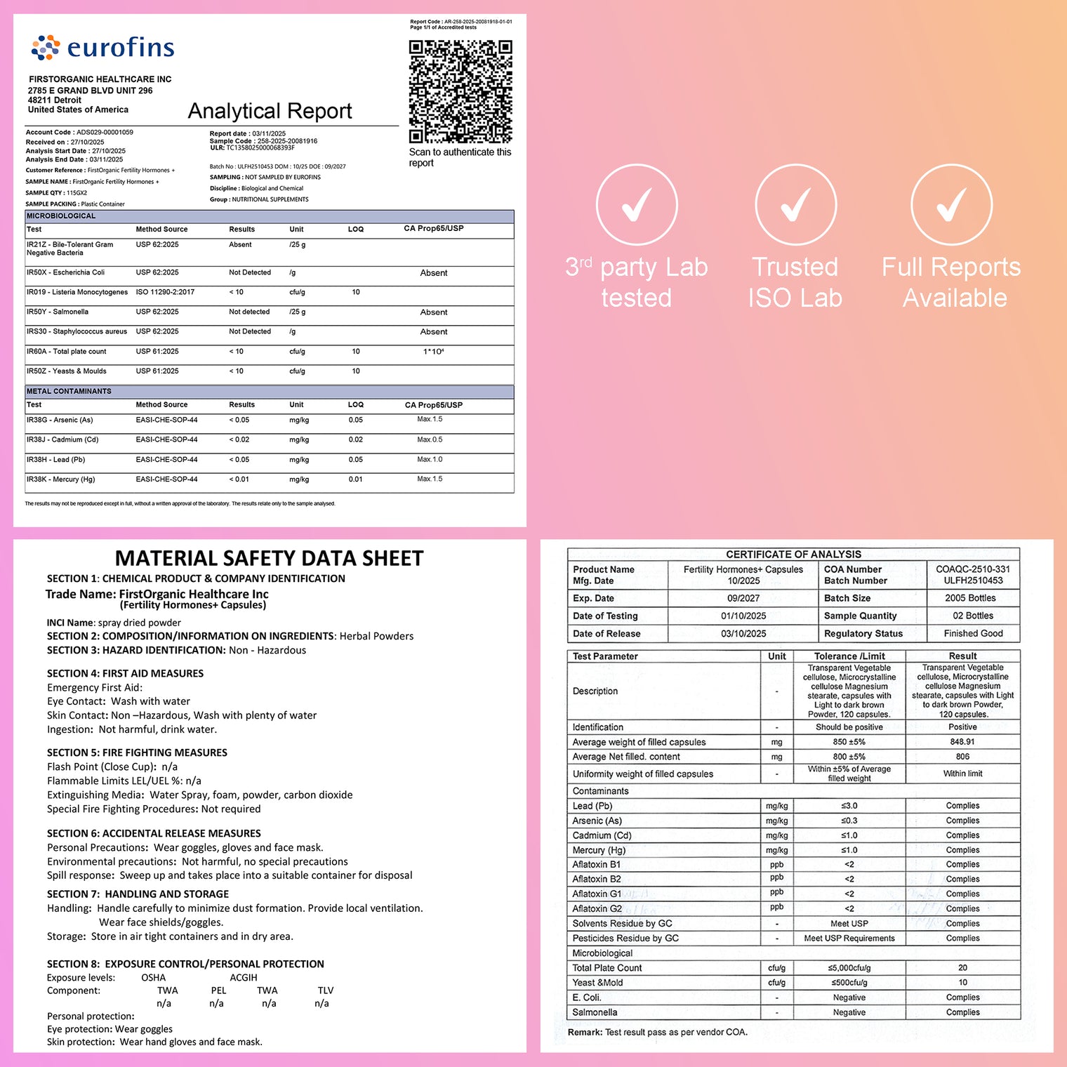 Women’s Fertility, Ovulation & Cycle Support for Reproductive Balance & Conception | Inositol Blend with Myo-Inositol, D-Chiro, Vitex & Shatavari | PCOS & Hormone Balance | Vegan, Non-GMO, 120 Caps