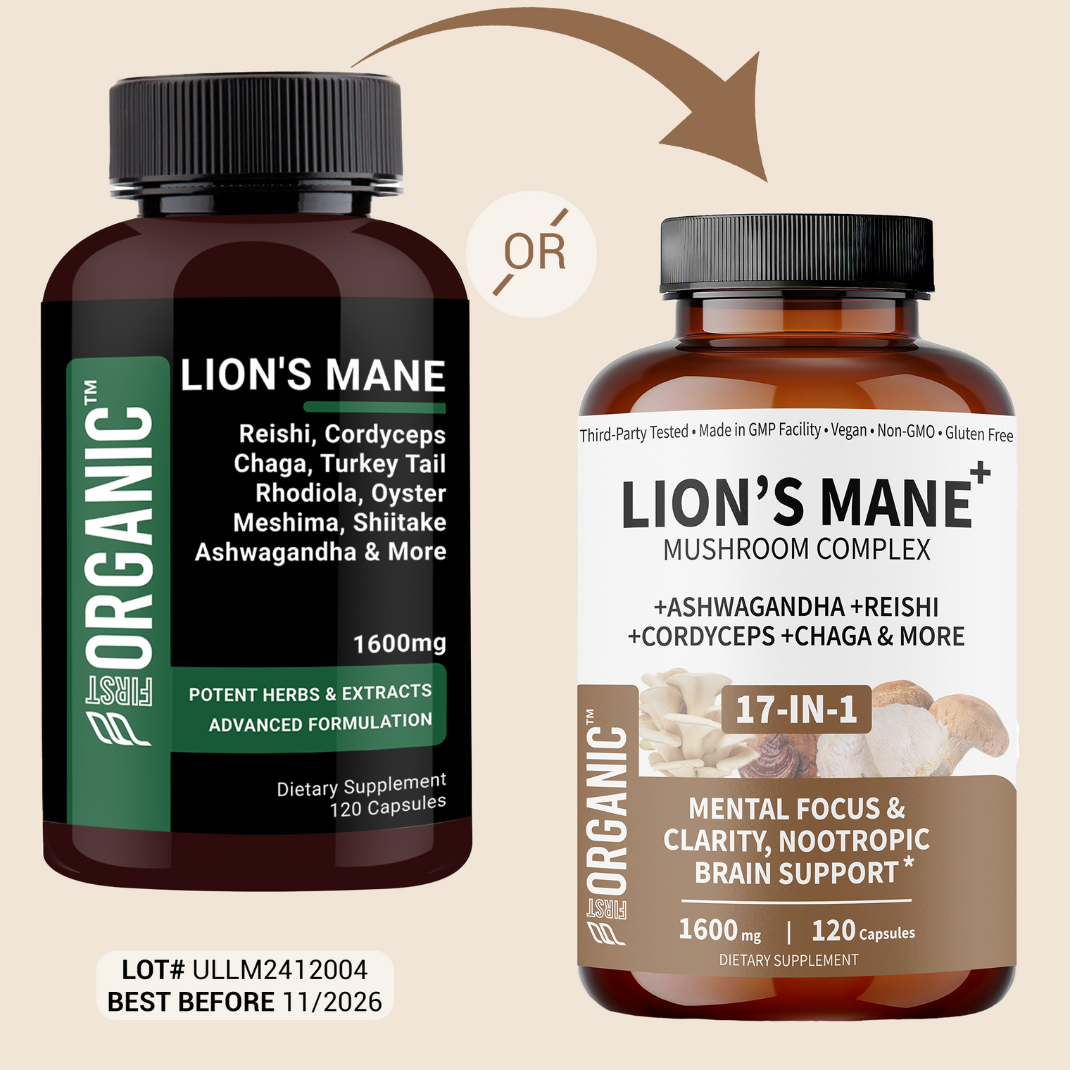Lion’s Mane Mushroom Complex 1600mg | Cognitive & Immune Support | 17-in-1 Synergy with Reishi, Cordyceps, Chaga & more for Focus & Mental Clarity