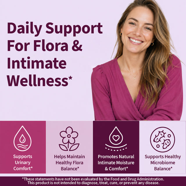 Women’s Advanced Intimate Care Probiotic | Vaginal Microflora & Daily Support for Urinary Tract, Yeast, Odor & pH Balance | Cranberry, D-Mannose & Hibiscus | Vegan, Non-GMO, 3rd-Party Tested, 60Caps