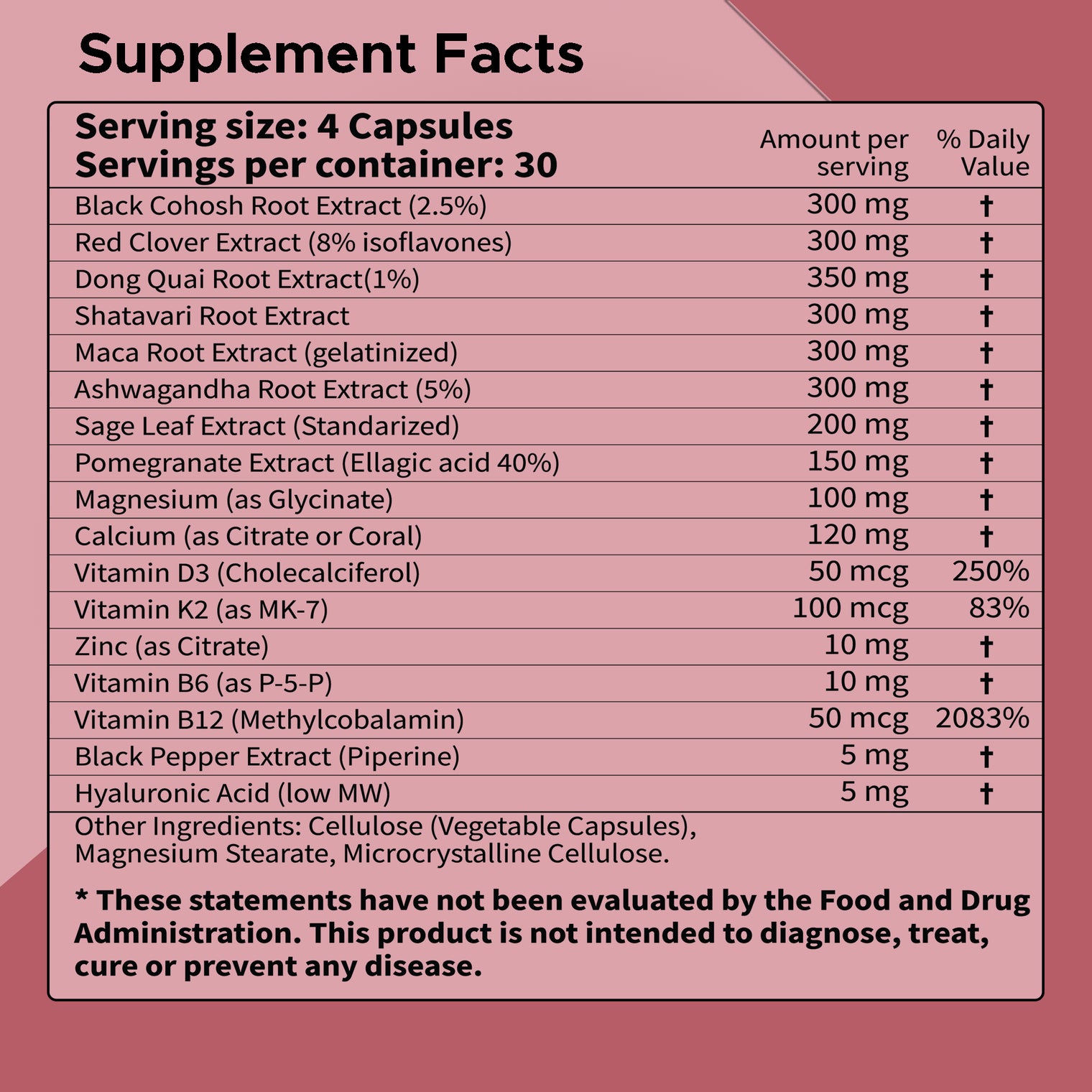 EstroEase Balance+ | Plant-Based Women’s Wellness Formula | Menopause, Cycle & Hormonal Balance Support | Third-party Tested, Vegan, Non-GMO, Gluten Free | 120 Capsules