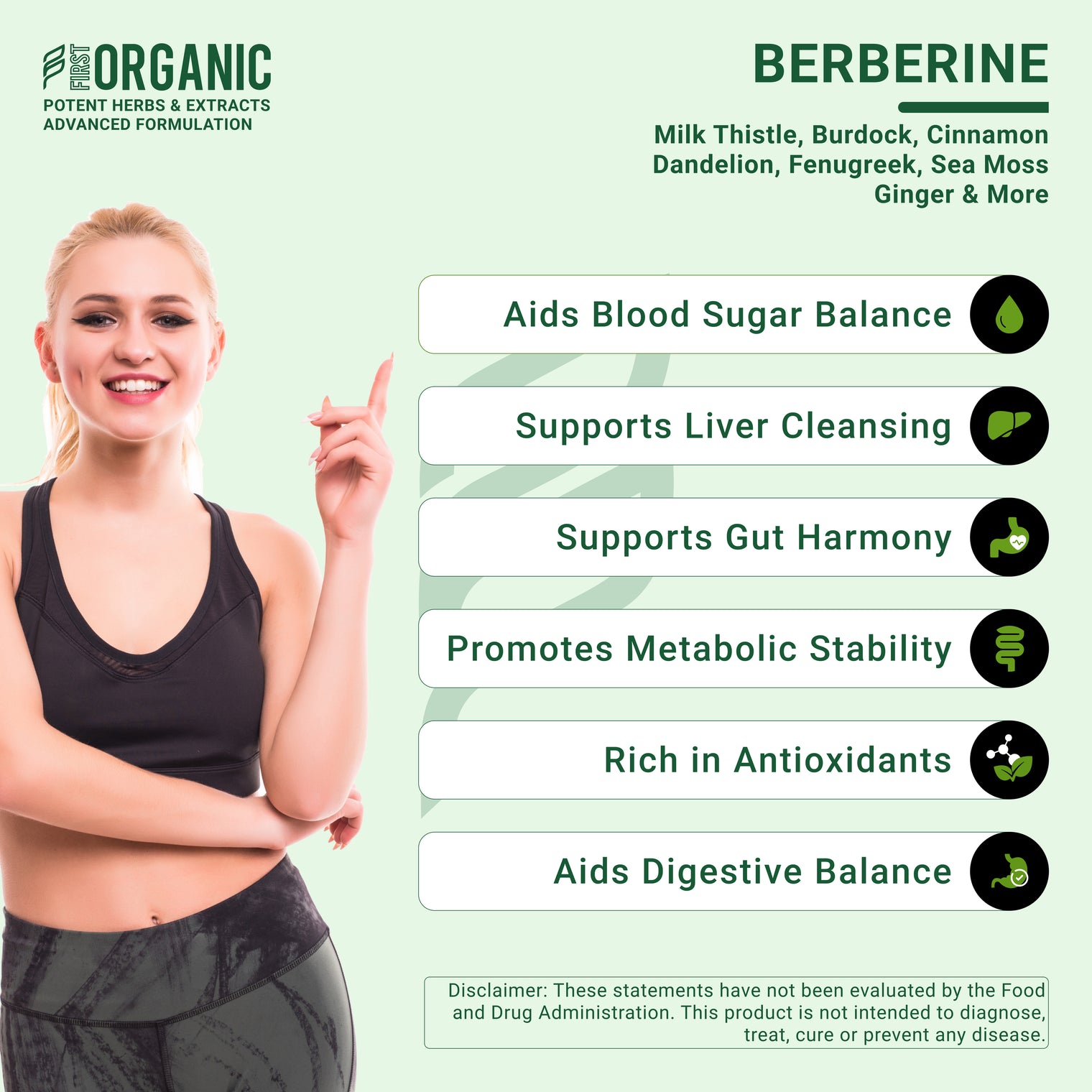 Berberine HCL Supplement - 1600mg for Blood Sugar, Liver & Digestive Support with Ceylon Cinnamon, Milk Thistle, Liver & Gut Complex – 60/120 Capsules – Gluten Free, Vegan, Non-GMO