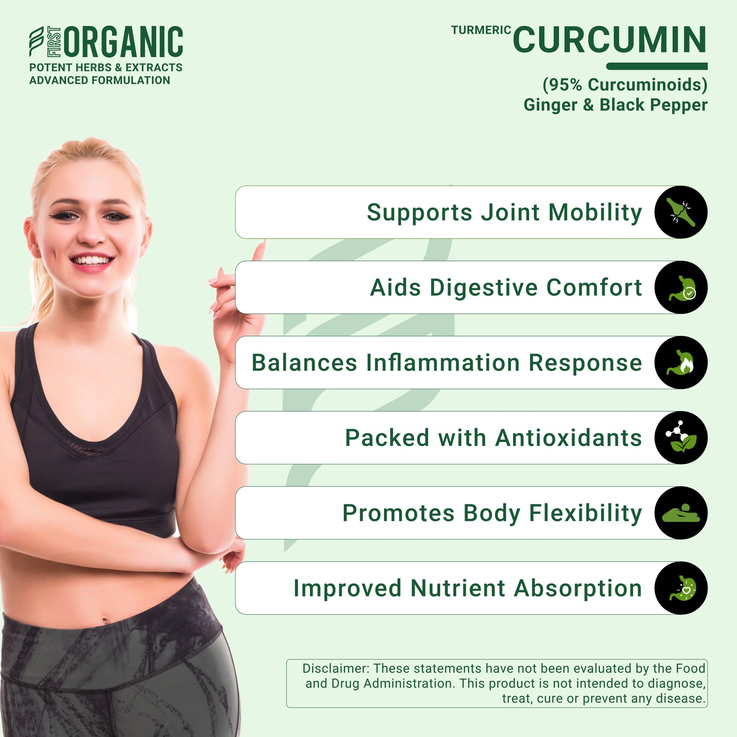 Turmeric Curcumin (95% Curcuminoids) & Ginger Capsules - 1410mg Herbal Supplement for Joint Health, Anti-Inflammatory & Digestive Support - 60 Vegan Capsules| Gluten Free, Vegan, Non-GMO