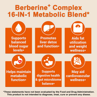 Berberine HCL+ Complex 1600mg | Glucose & Metabolic Balance | 16-in-1 Synergy with Milk Thistle, Cinnamon, Dandelion, Fenugreek & more for Gut & Liver Health