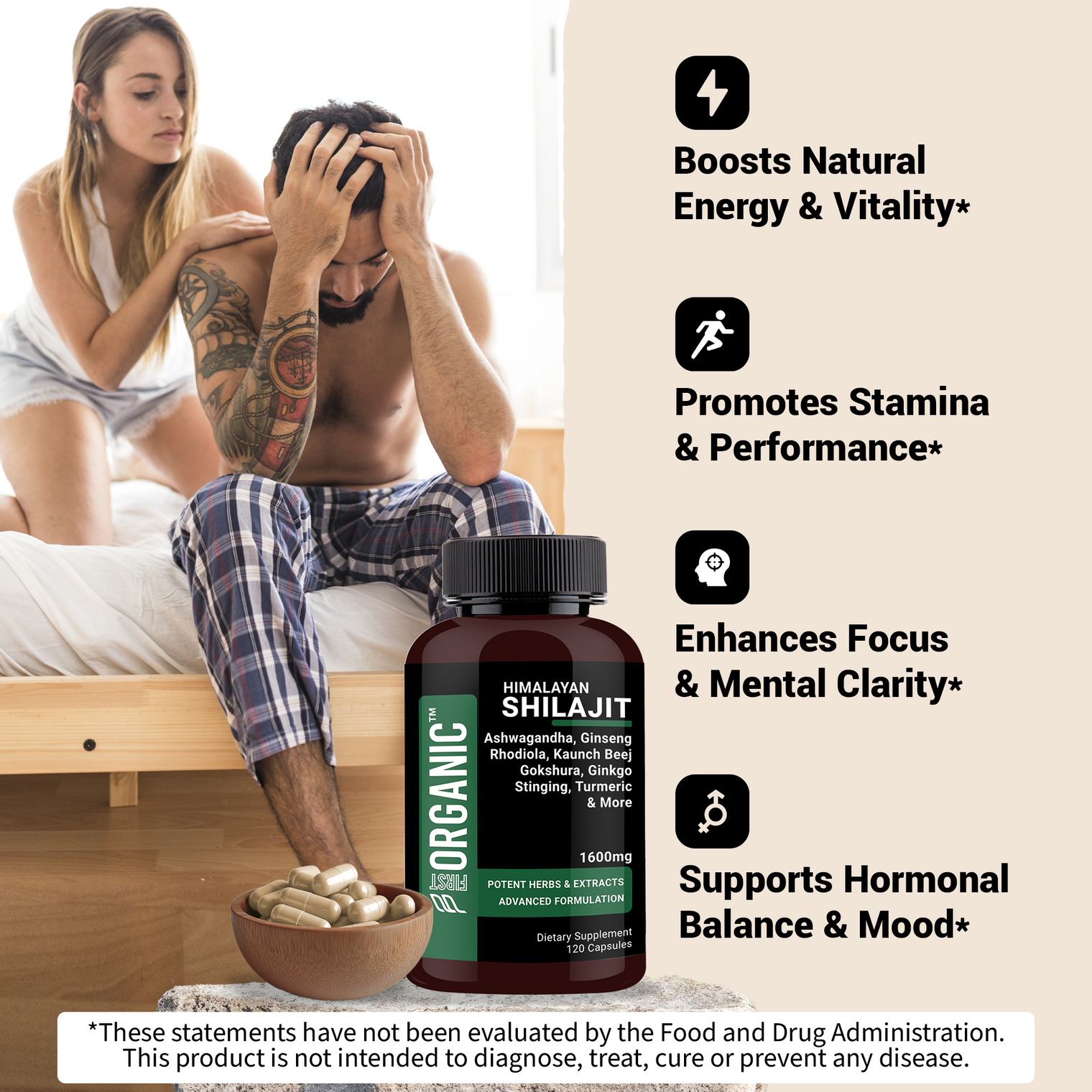Himalayan Shilajit+ Complex 1600mg | Vitality & Performance | 9-in-1 Synergy with Ashwagandha, Tongkat Ali, Ginseng & more for Strength & Endurance