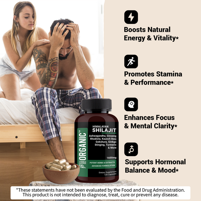 Himalayan Shilajit+ Complex 1600mg | Vitality & Performance | 9-in-1 Synergy with Ashwagandha, Tongkat Ali, Ginseng & more for Strength & Endurance
